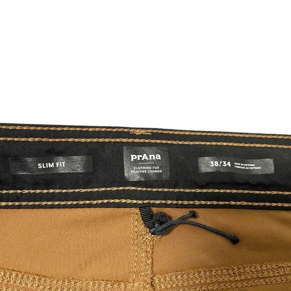 prAna Convertible Stretch Vented Cargo Straight Water Repellent Pant Brown 38x34 - Picture 12 of 14